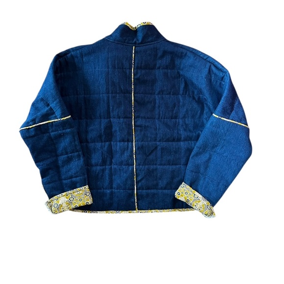 Adorn Quilted Denim Jacket Floral Lined S/M - Picture 7 of 8